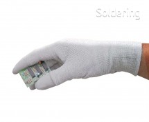 ESD pracovní rukavice, šedé, velikost S, pár/bal