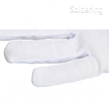 ESD pracovní rukavice StaticTec, s PVC tečkami, textilní, bílé, velikost M, 10 párů/bal