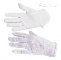 ESD pracovní rukavice StaticTec, s PVC tečkami, textilní, bílé, velikost XL, 10 párů/bal