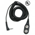 DESCO Europe - Spirálový uzemňovací kabel Jewel® MagSnap, dvouvodičový, 3,6m, černý, 60701