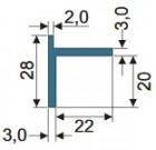 Gie-Tec - Hliníkový profil, krabicový, přírodně eloxovaný, 3000 mm