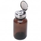  - ESD dávkovací lahvička One-Touch, hnědá, skleněná, bezpečnostní povlak, 120ml, 35740
