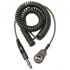 DESCO Europe - Spirálový uzemňovací kabel, 10mm/banánek, 1,0m, černý, 230115