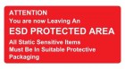 OEM PR - Výstražný štítek StaticTec, "YOU ARE LEAVING AN ESD PROTECTED AREA", 300x600mm