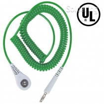 Spirálový uzemňovací kabel Jewel®, 4mm/banánek, 1,8m,  zelený, 60266