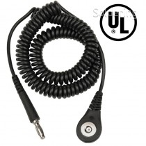 Spirálový uzemňovací kabel Jewel® MagSnap, 4mm/banánek, 6,1m, černý, 60652