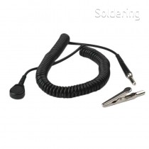 Spirálový uzemňovací kabel SCS, 4mm/banánek, 1,5m, černý, 2210