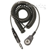 Spirálový uzemňovací kabel, 4mm/banánek, 2,0m, černý, 230155