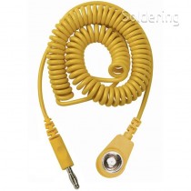 Spirálový uzemňovací kabel, 10mm/banánek, 2,0m, žlutý, 230205