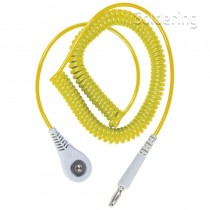 Spirálový uzemňovací kabel Jewel®, 4mm/banánek, 1,8m, žlutý, 60264
