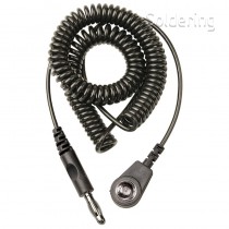 Spirálový uzemňovací kabel, 10mm/banánek, 2,0m, černý, 230175