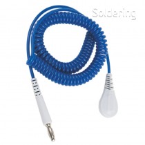 Spirálový uzemňovací kabel Jewel®, 4mm/banánek, 1,8m, modrý, 60260
