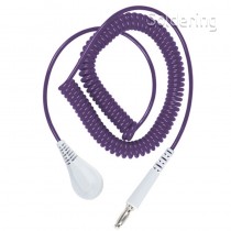 Spirálový uzemňovací kabel Jewel®, 10mm/banánek, 1,8m, fialový, 60269