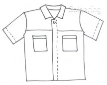 ESD / antistatická košile s krátkým rukávem, pánská, modrá, s logem