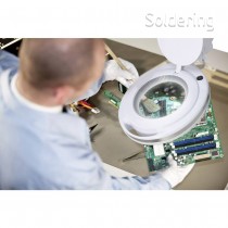 Stolní lupa s LED osvětlením TOOLCRAFT, 60 SMD LED, 8D, 3x, 3x127mm, bílá