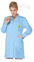 ESD pracovní plášť, slabý, s logem, 3/4, unisex, světle modrý, XXL