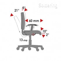 Mechanismus TS (tension soft) - synchronizovaný sklon sedadla/opěradla, posuvné sedadlo