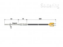 Teplotní čidlo B+B Thermo-technik, typ K (NiCrNi) B & B, -100 až 1000 °C