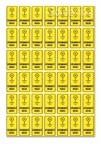 Lepicí štítky - zemnicí bod se symbolem uzemnění, 35x20mm, 35ks/list