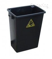 ESD odpadkový koš StaticTec, 60l, 460x310x600mm, černý