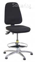 ESD židle Professional StaticTec, zvýšená s opěrkou nohou, kluzáky, černá