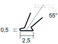 Pinzeta na SMD, 2,5x0,5mm, 120mm