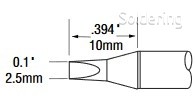 Pájecí hrot Metcal, 30° Dláto, 2,5 mm, SFP-CH25