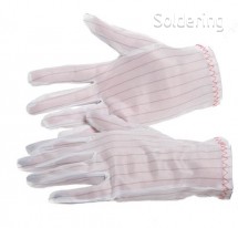 ESD pracovní rukavice StaticTec, textilní, bílé, velikost L, 10 párů/bal