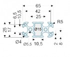 Gie-Tec - Univerzální profil PU50, přírodně eloxovaný, 50x25mm, 1000 mm