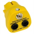 DESCO Europe - Zemnicí box do zásuvky, evropský plug, 1 x 10mm patent, 2 x 4mm zdířka, 1MΩ rezistor, 231170