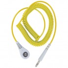 DESCO Europe - Spirálový uzemňovací kabel Jewel®, 4mm/banánek, 1,8m, žlutý, 60264