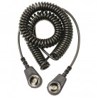 DESCO Europe - Spirálový uzemňovací kabel, 10mm/10mm, 2,0m, černý, 230225