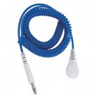 DESCO Europe - Spirálový uzemňovací kabel Jewel®, 4mm/banánek, 1,8m, modrý, 60260
