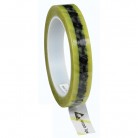  - ESD lepicí páska Wescorp™, průhledná se žlutými pruhy, se symboly, celulózová, 18mmx65,8m, 242275