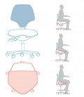 ESD pracovní židle NUVOLETTA, AS2, ESD5, A-NT2112AS