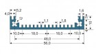 Hliníkový profil 122020 0165 EG2, přírodně eloxovaný