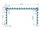 Gie-Tec - Hliníkový profil EKG3, krabicový, přírodně eloxovaný, 165 mm