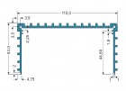 Gie-Tec - Hliníkový profil EKG3, krabicový, přírodně eloxovaný, 1000 mm