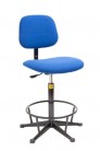 OEM PR - ESD židle Basic StaticTec, zvýšená s opěrkou nohou, kluzáky, modrá