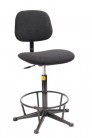 OEM PR - ESD židle Basic StaticTec, zvýšená s opěrkou nohou, kluzáky, šedá