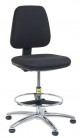 OEM PR - ESD židle Standard StaticTec, zvýšená s kruhovou opěrkou, kluzáky, černá